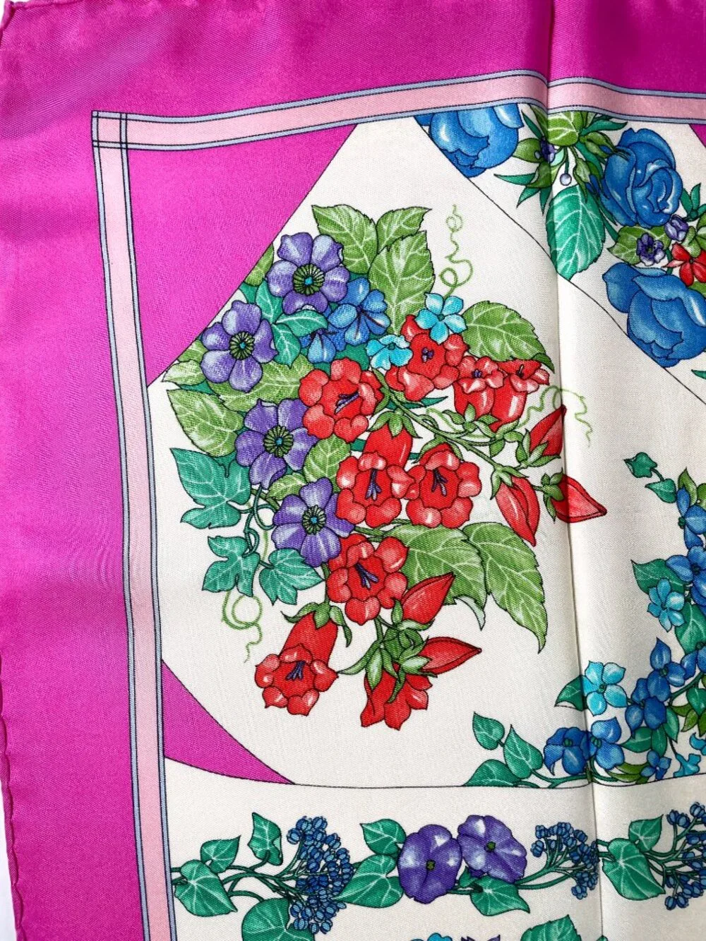 Vintage Christian Dior Floral Silk Scarf | Made in Italy